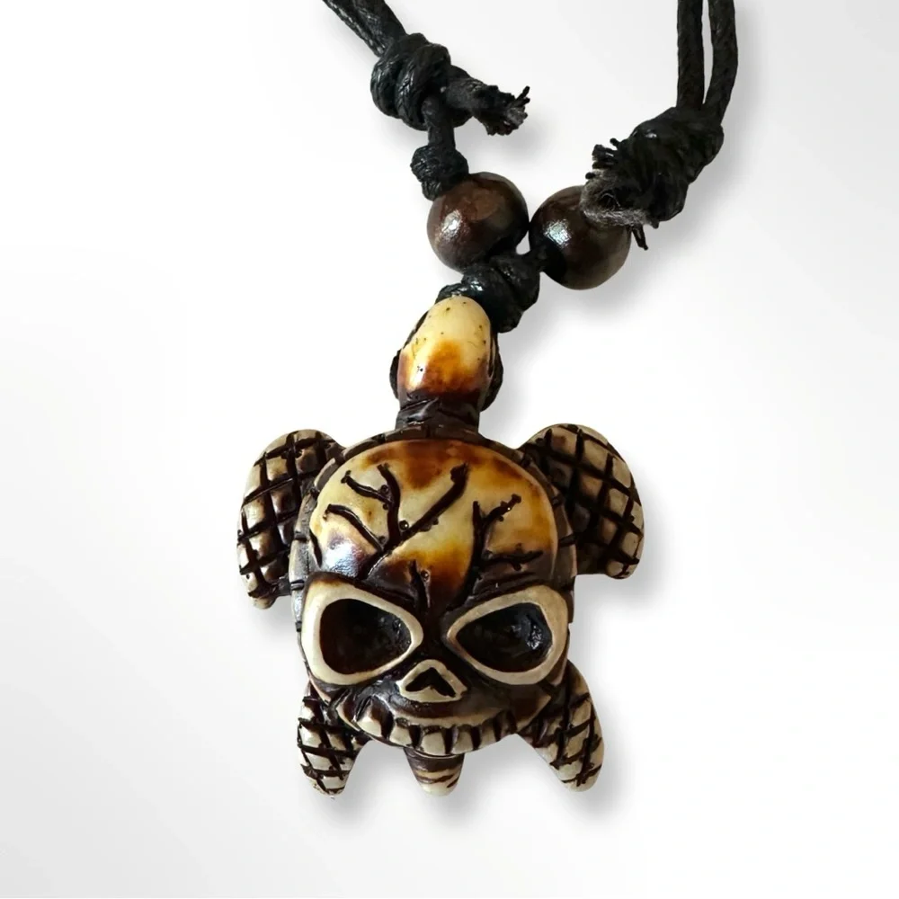 ⭐️ 5 for $25 Sea Turtle Nautical Necklace Adjustable Resin Pendant Wax Cord